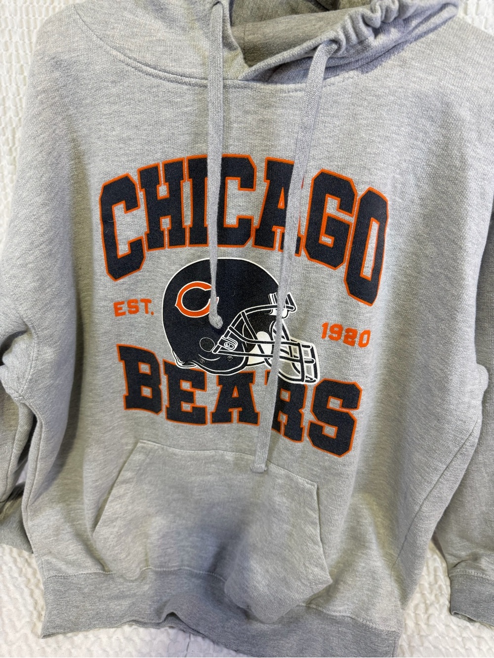 Junk Food Clothing Gray Chicago Bears Pullover Hoodie with Orange & Navy Graphic